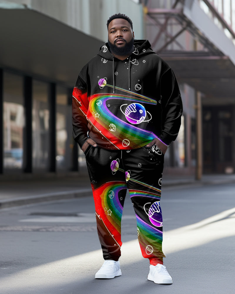 Big & Tall Streetwear Hoodie Sweatpants Set for big men view 1