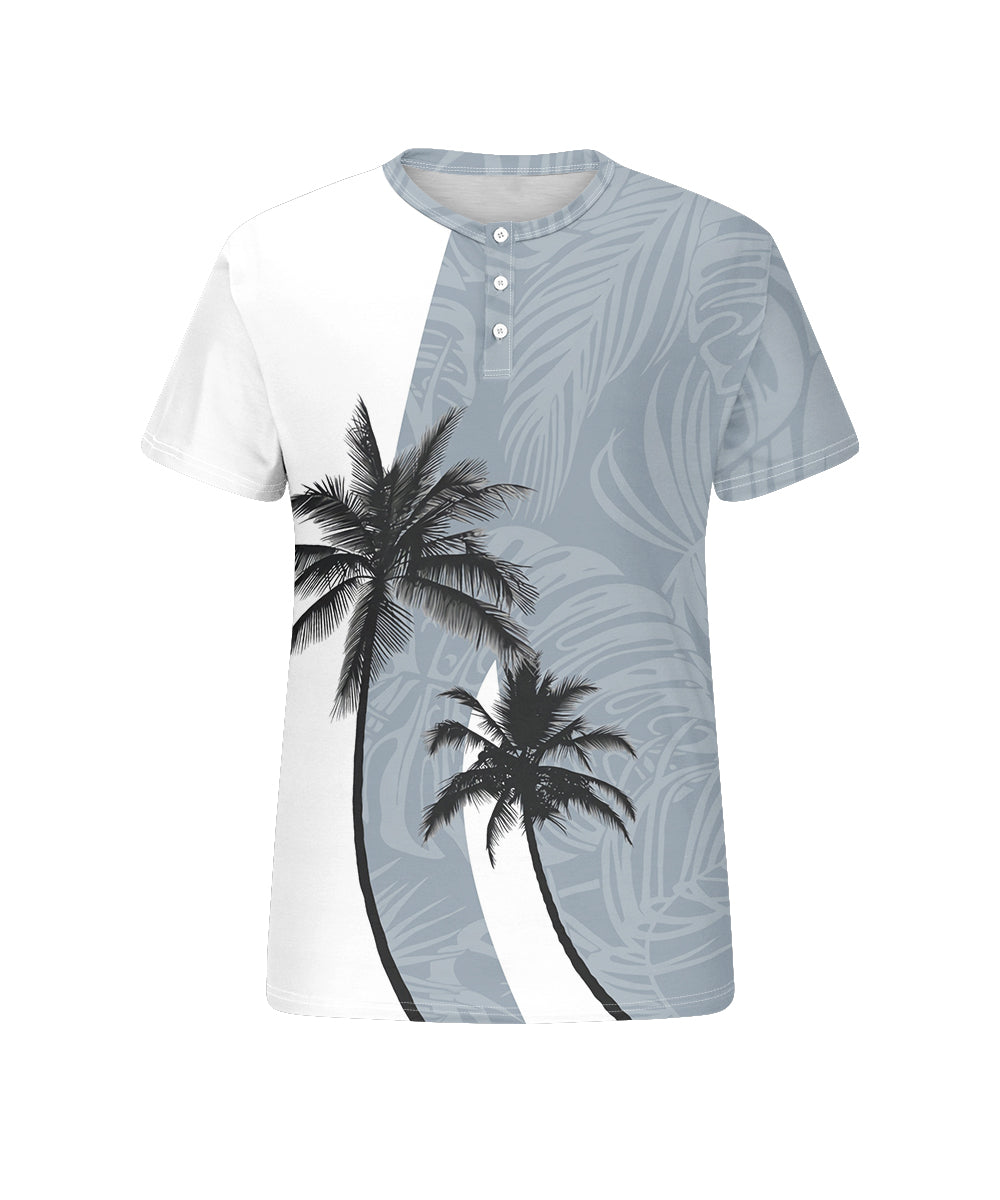 Big & Tall White Hawaiian Colorblock T-Shirt for big men view 4