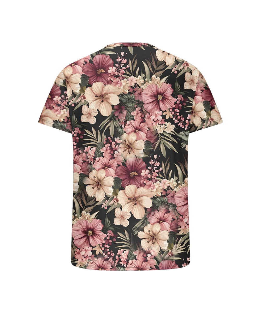 Big & Tall Pink Graphic Floral T-Shirt for big men view 5