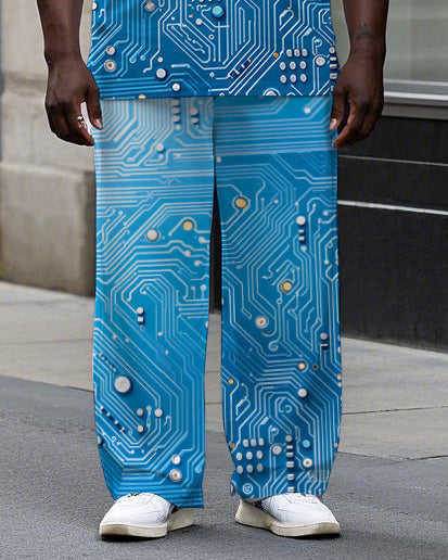 Big & Tall Streetwear T-Shirt Pants Set for big men view 3