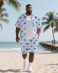 Big & Tall Hawaiian T-Shirt Shorts Set for big men view 1