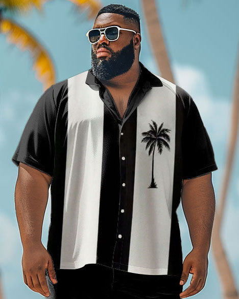 Big & Tall Hawaiian Graphic T-Shirt Shorts Set for big men view 3
