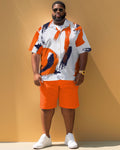 Big & Tall Streetwear T-Shirt Shorts Set for big men view 1
