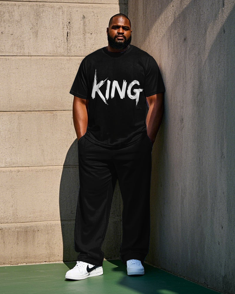 Big & Tall Graphic T-Shirt Pants Set for big men view 1