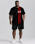 Big & Tall Striped Two-piece Set for big men view 1