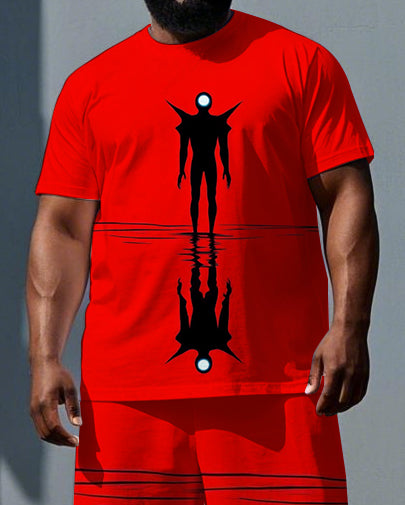 Big & Tall Graphic T-Shirt Shorts Set for big men view 2