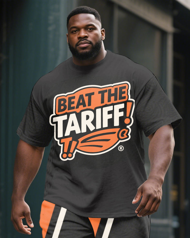 Big & Tall Streetwear T-Shirt Shorts Set for big men view 2