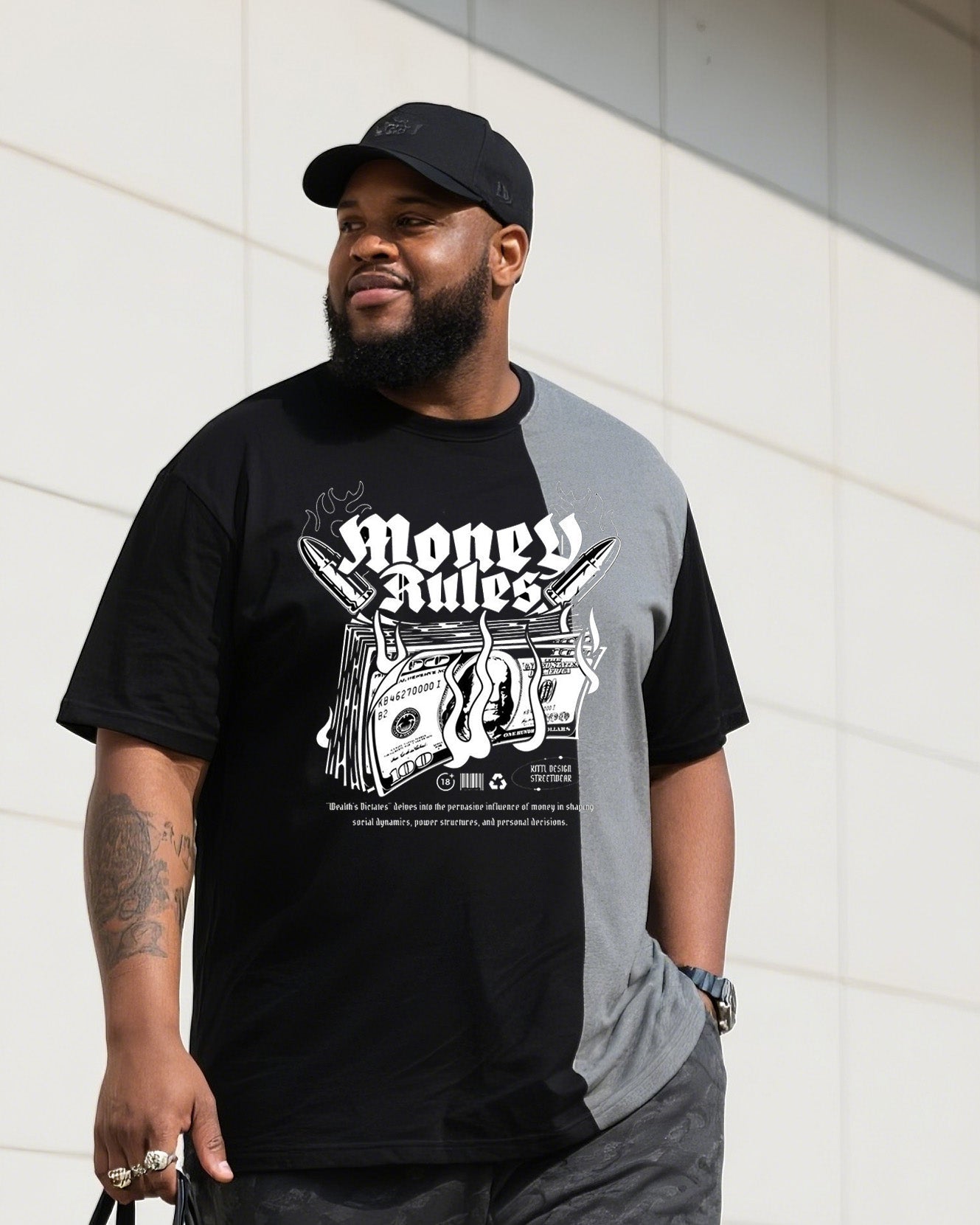Big & Tall Streetwear Two-piece Set for big men view 2