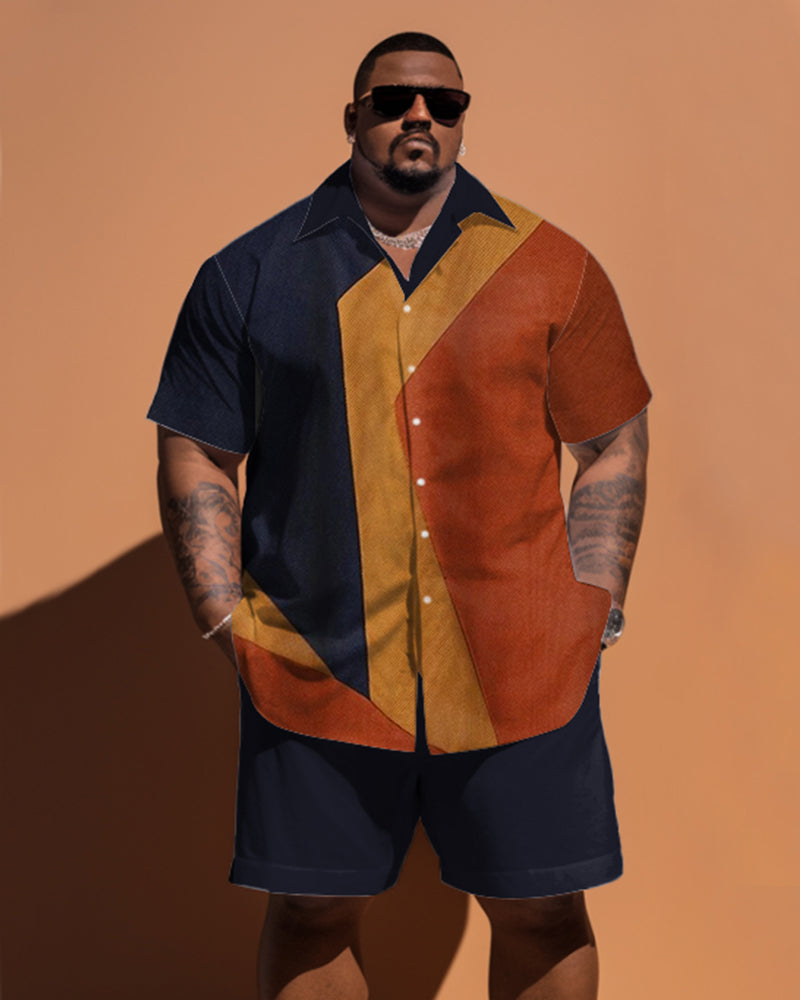 Big & Tall Colorblock Geometric Jeans for big men view 1