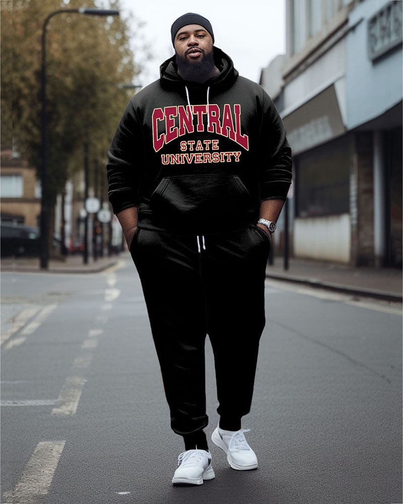 Big & Tall Graphic Hoodie Sweatpants Set for big men view 4