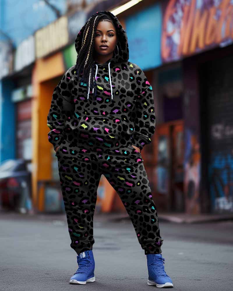 Big & Tall Graphic Graffiti Hoodie Sweatpants Set for big men view 1