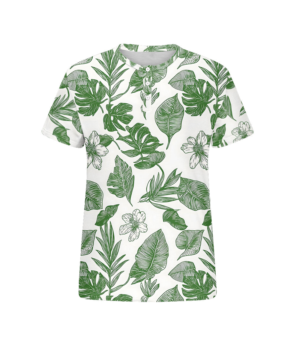 Big & Tall Green Hawaiian Graphic T-Shirt for big men view 4