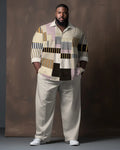 Big & Tall Colorblock Gradient Shirt Pants Set for big men view 1