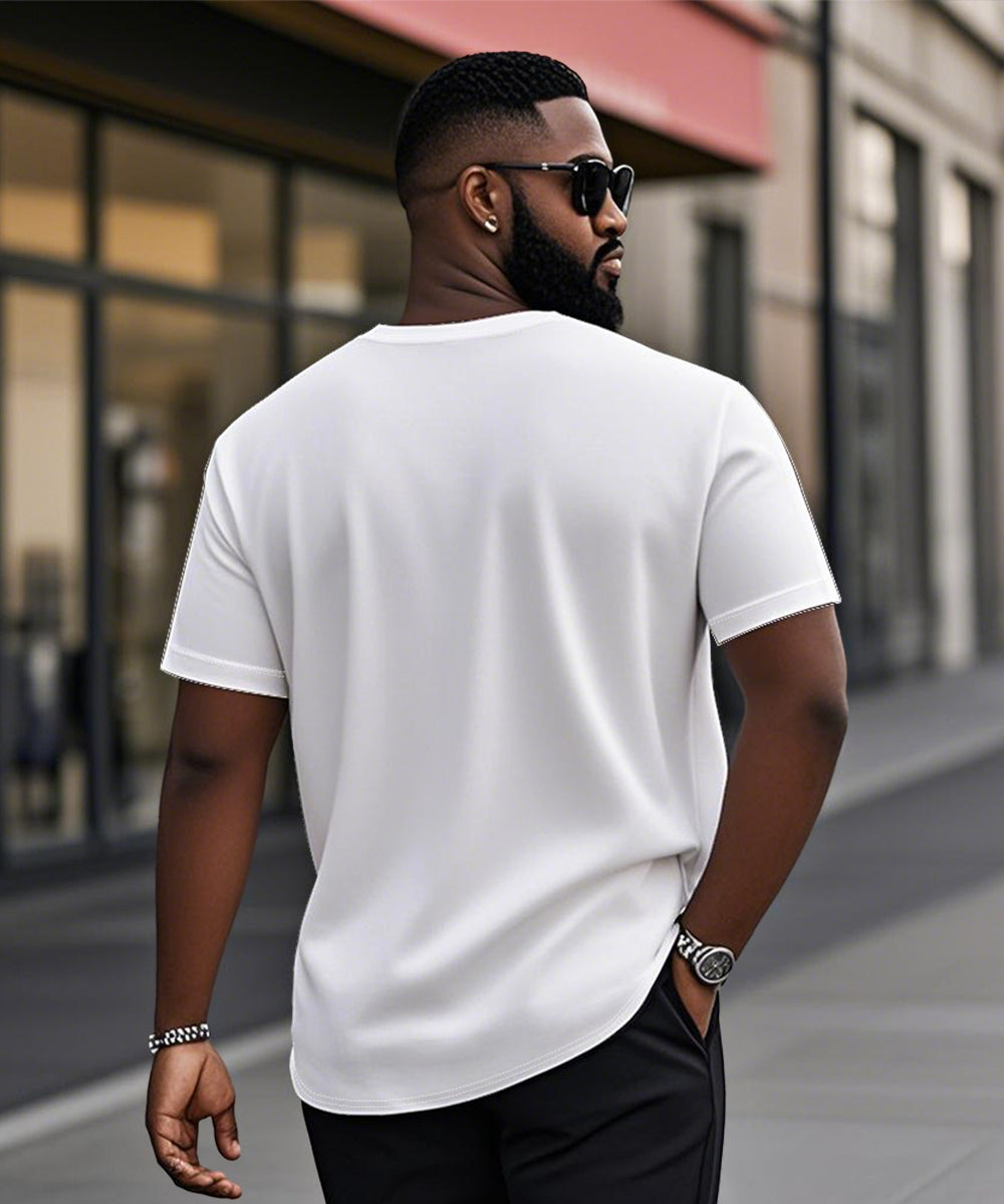 Big & Tall White Graphic T-Shirt for big men view 2
