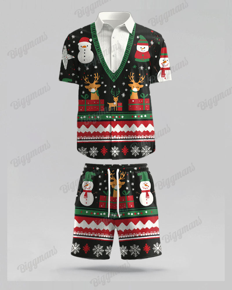 Big & Tall Streetwear T-Shirt Shorts Set for big men view 3