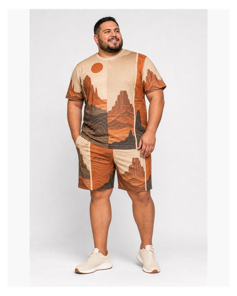 Big & Tall Graphic T-Shirt Shorts Set for big men view 1