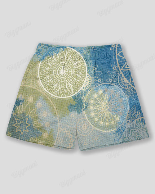 Big & Tall Blue Hawaiian Graphic Athletic Shorts for big men