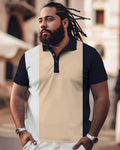 Big & Tall Black Graphic T-Shirt Shorts Set for big men