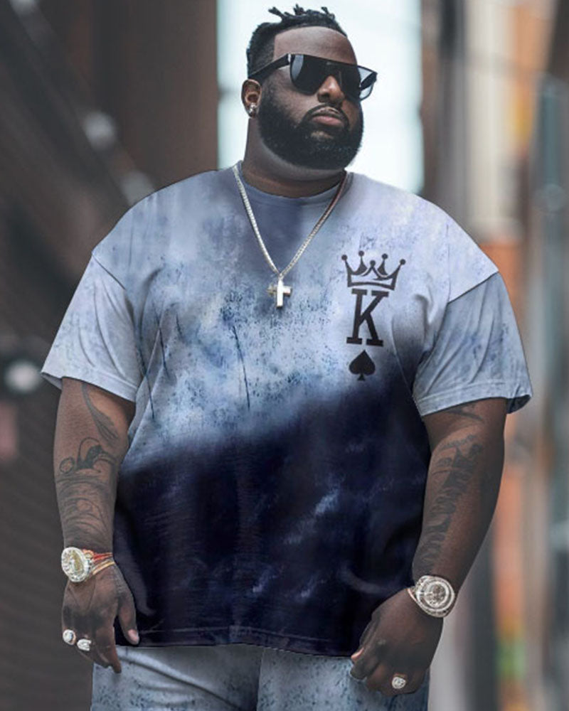 Big & Tall Graphic Streetwear T-Shirt Pants Set for big men view 2