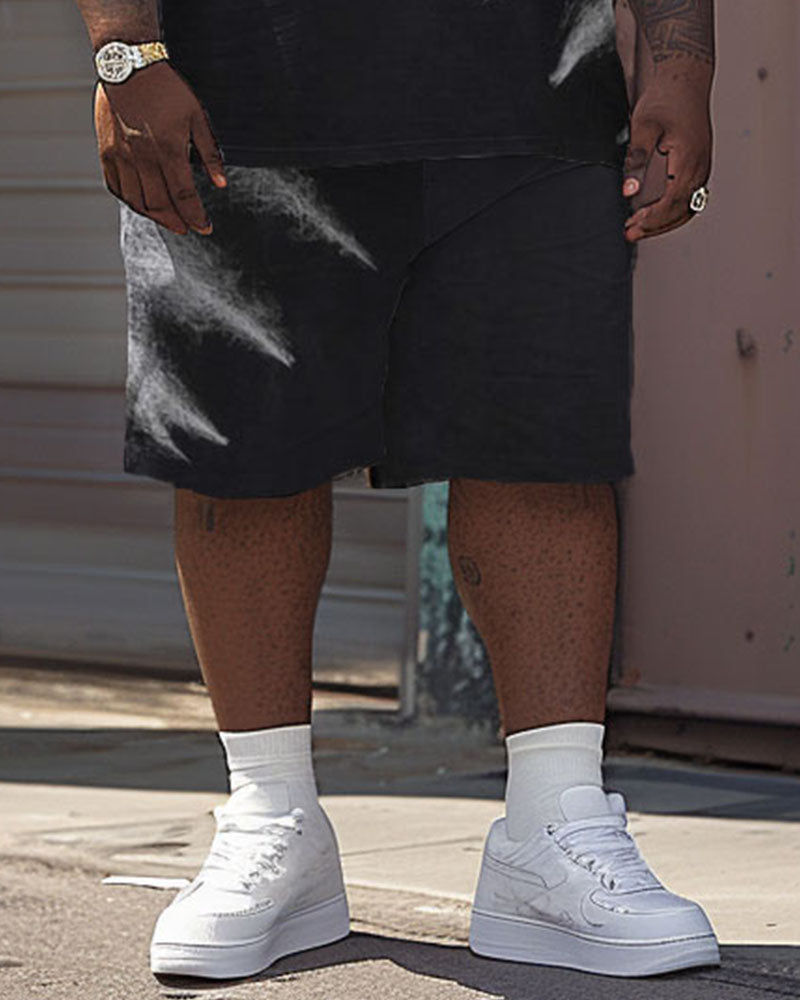 Big & Tall Graphic T-Shirt Shorts Set for big men view 3