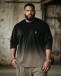 Big & Tall Black Gradient T-Shirt for big men view 1