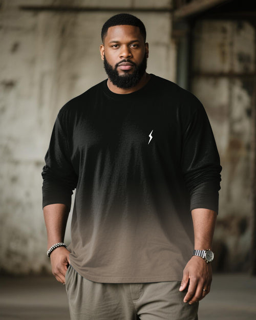 Big & Tall Black Gradient T-Shirt for big men view 1