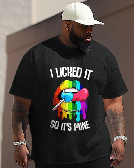 Big & Tall Graphic Streetwear Two-piece Set for big men view 2