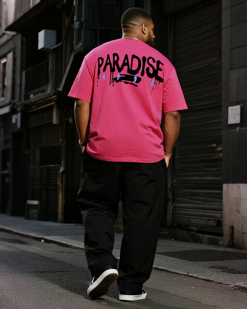 Big & Tall Graphic Graffiti T-Shirt Pants Set for big men view 1