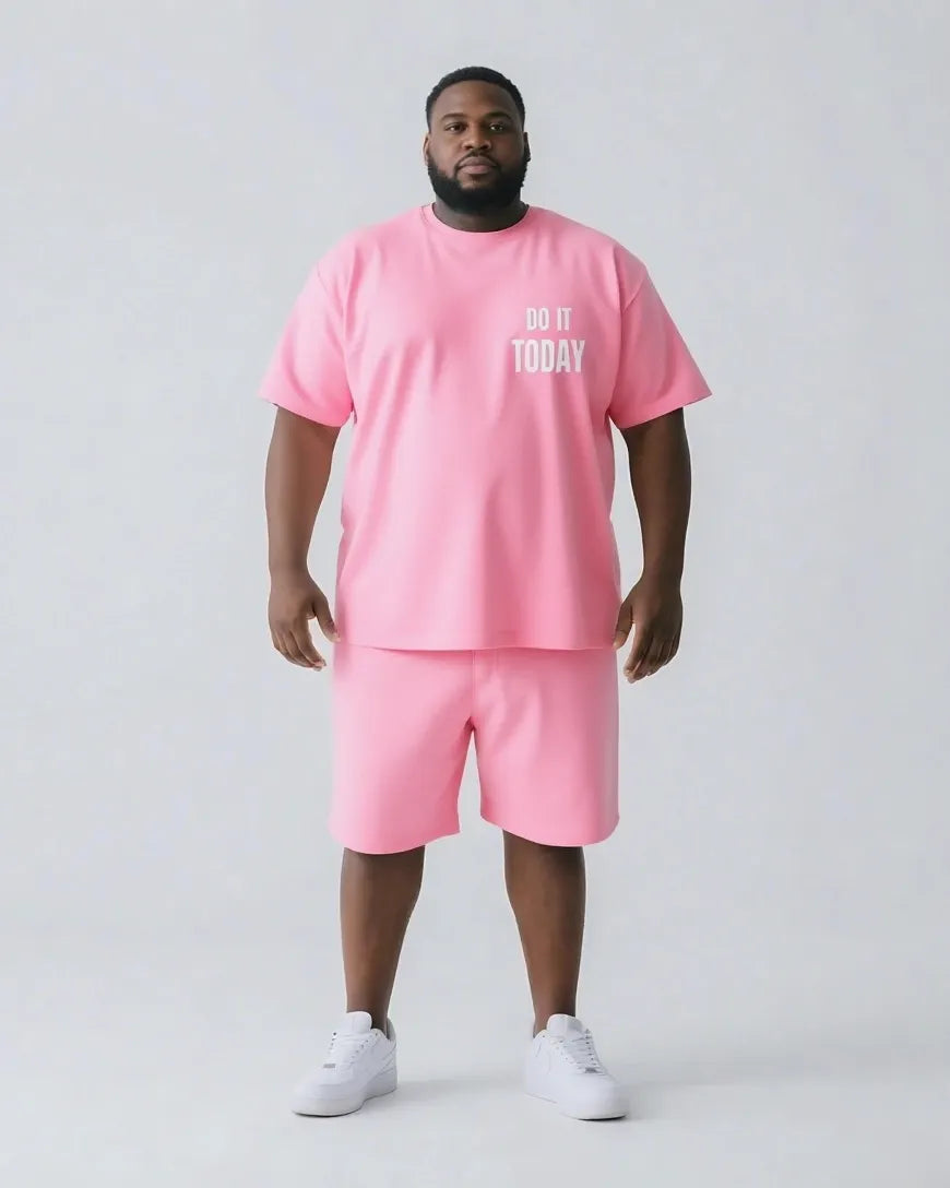 Big & Tall Graphic Streetwear Two-piece Set for big men view 13