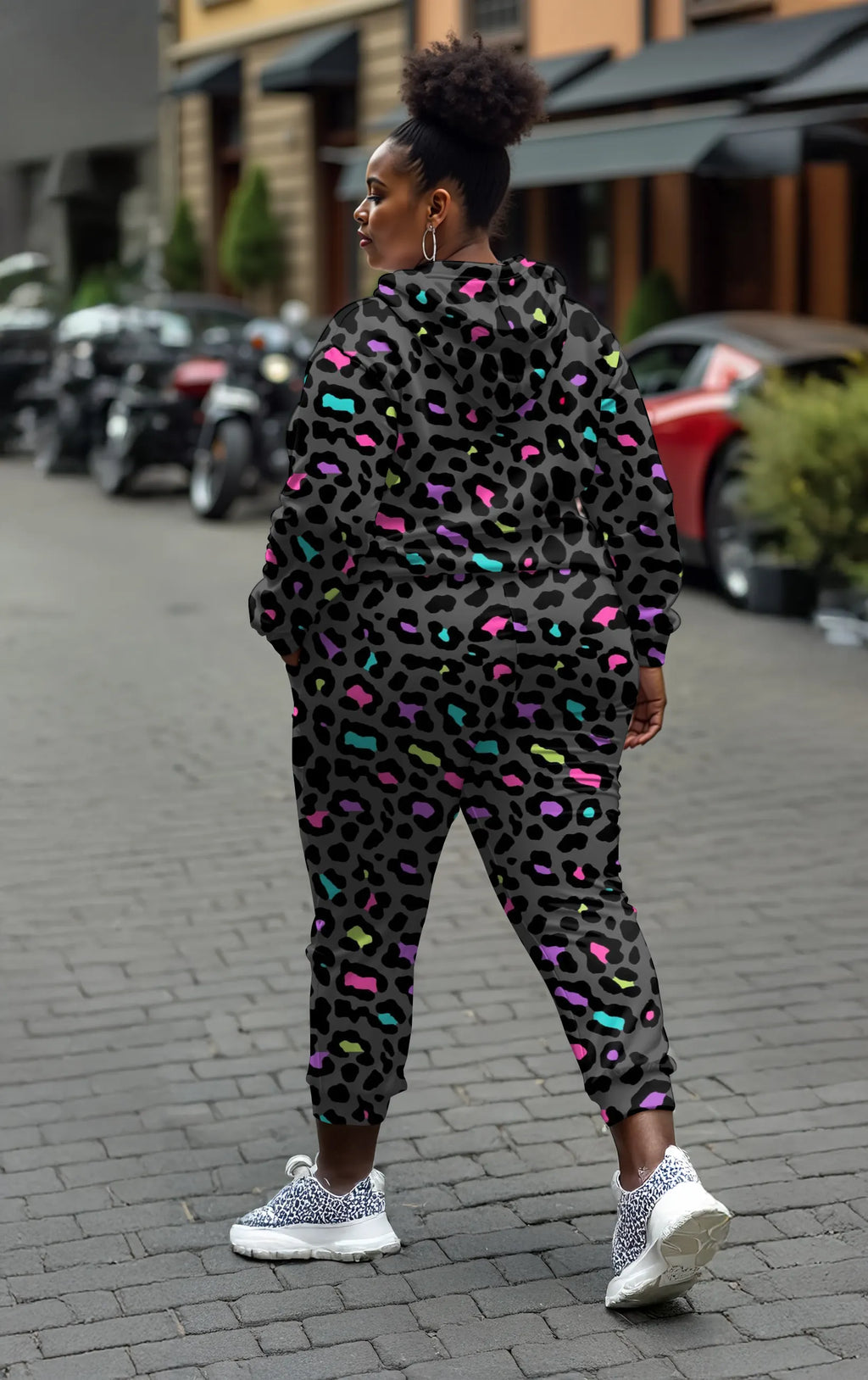 Big & Tall Graphic Graffiti Hoodie Sweatpants Set for big men view 3