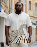 Big & Tall White Geometric Graphic T-Shirt for big men view 1