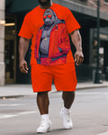 Big & Tall Graphic T-Shirt Shorts Set for big men view 1