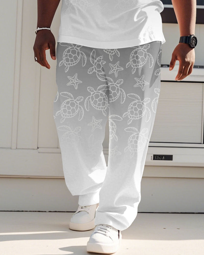 Big & Tall White Gray Hawaiian Jeans for big men view 3