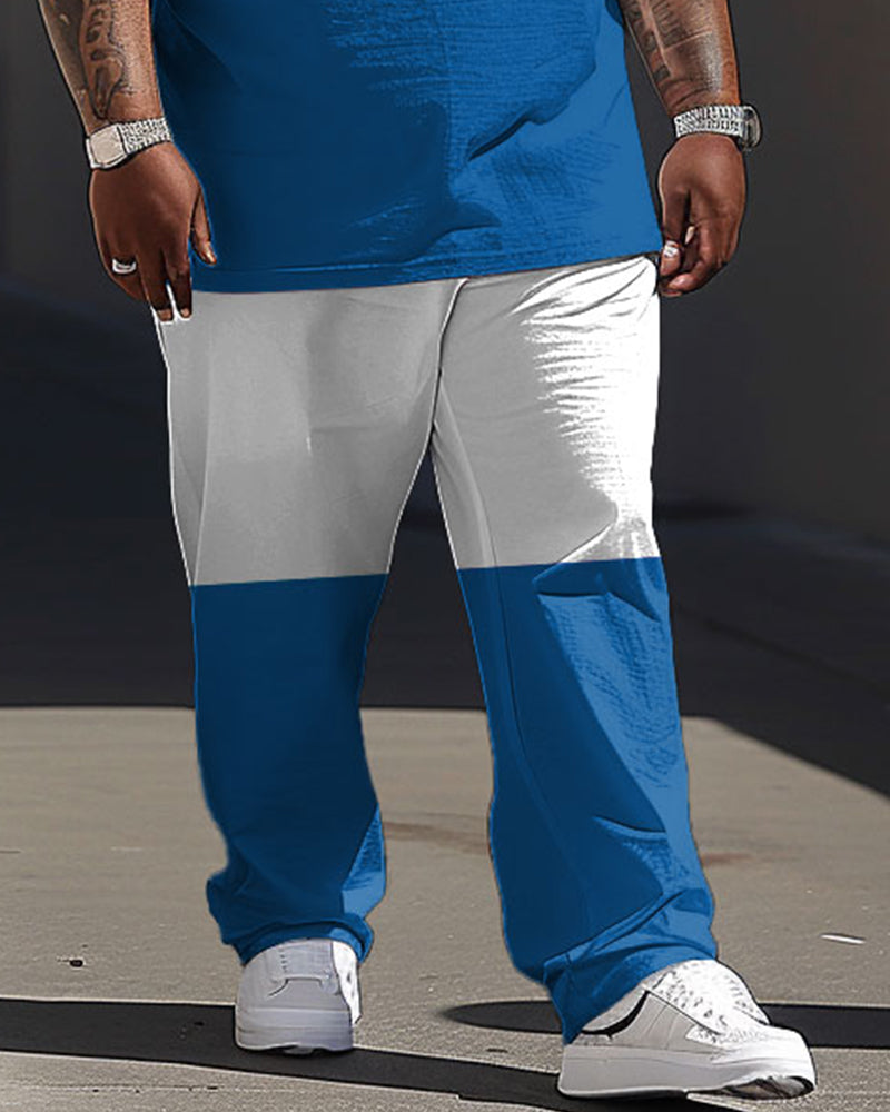 Big & Tall Colorblock Graphic Two-piece Set for big men view 3