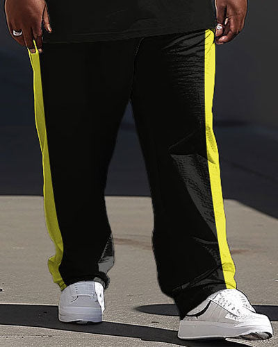 Big & Tall Colorblock Graphic T-Shirt Pants Set for big men view 3