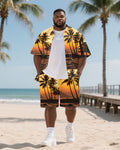 Big & Tall Hawaiian T-Shirt Shorts Set for big men view 1