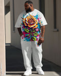 Big & Tall Graphic Graffiti T-Shirt Pants Set for big men view 1