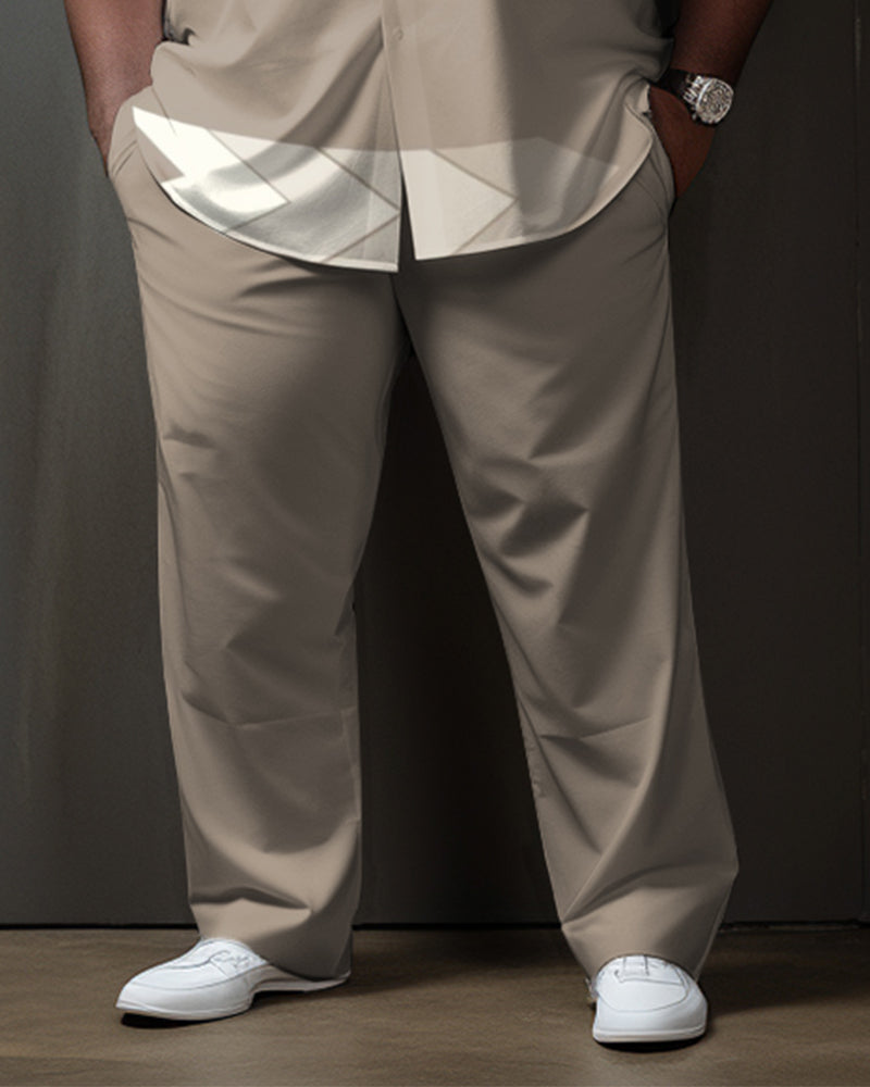 Big & Tall Geometric Graphic Two-piece Set for big men view 3