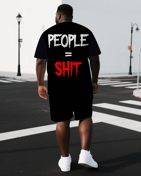 Big & Tall Graphic Streetwear Two-piece Set for big men view 1