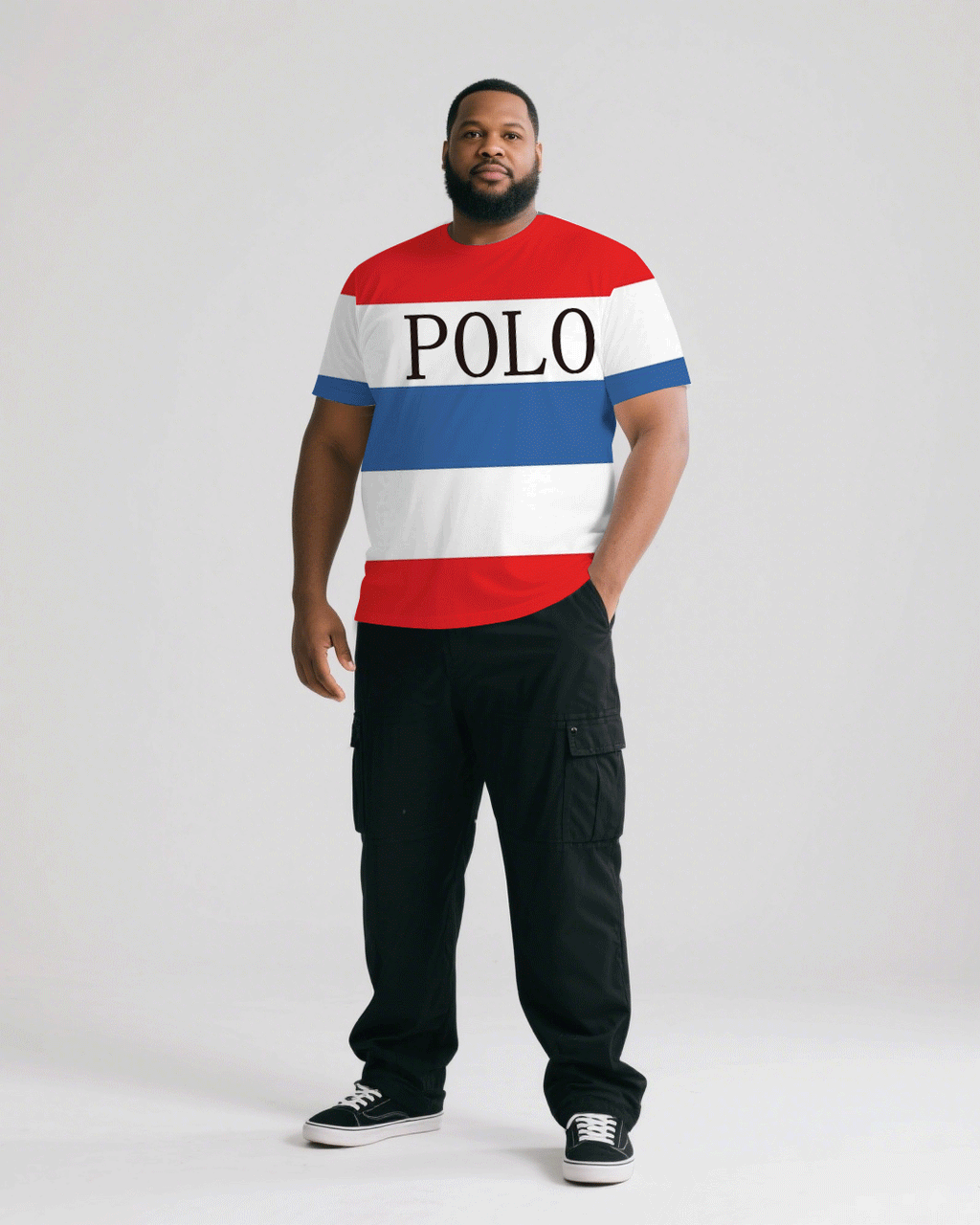 Big & Tall Black White T-Shirt Pants Set for big men view 2