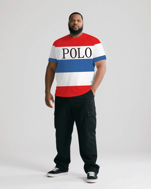 Big & Tall Black White T-Shirt Pants Set for big men view 2