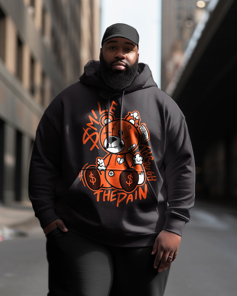 Big & Tall Brown Streetwear Hoodie for big men