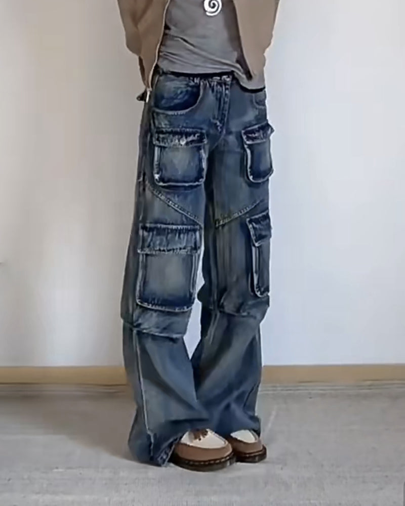 Big & Tall Denim Washed Vintage Jeans for big men view 4