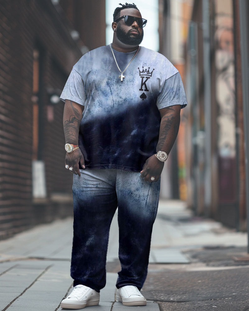 Big & Tall Graphic Streetwear T-Shirt Pants Set for big men view 1