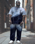 Big & Tall Graphic Streetwear T-Shirt Pants Set for big men view 1