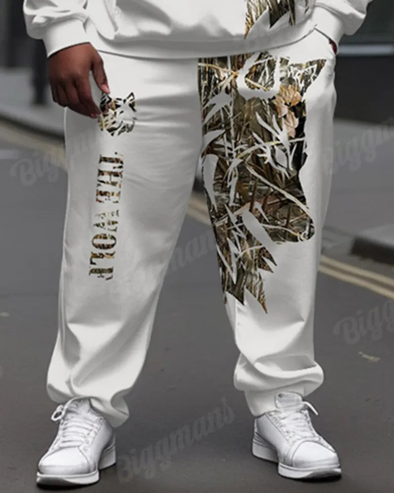 Big & Tall Graphic Streetwear Hoodie Sweatpants Set for big men view 3