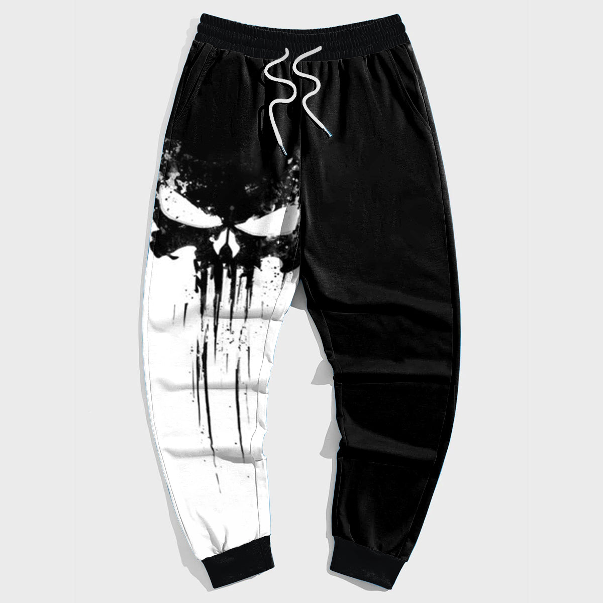 Big & Tall Colorblock Skull Sweatpants for big men