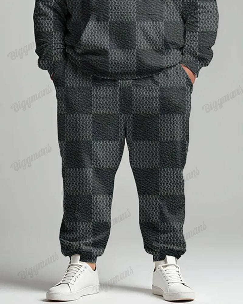 Big & Tall Geometric Hoodie Sweatpants Set for big men view 3