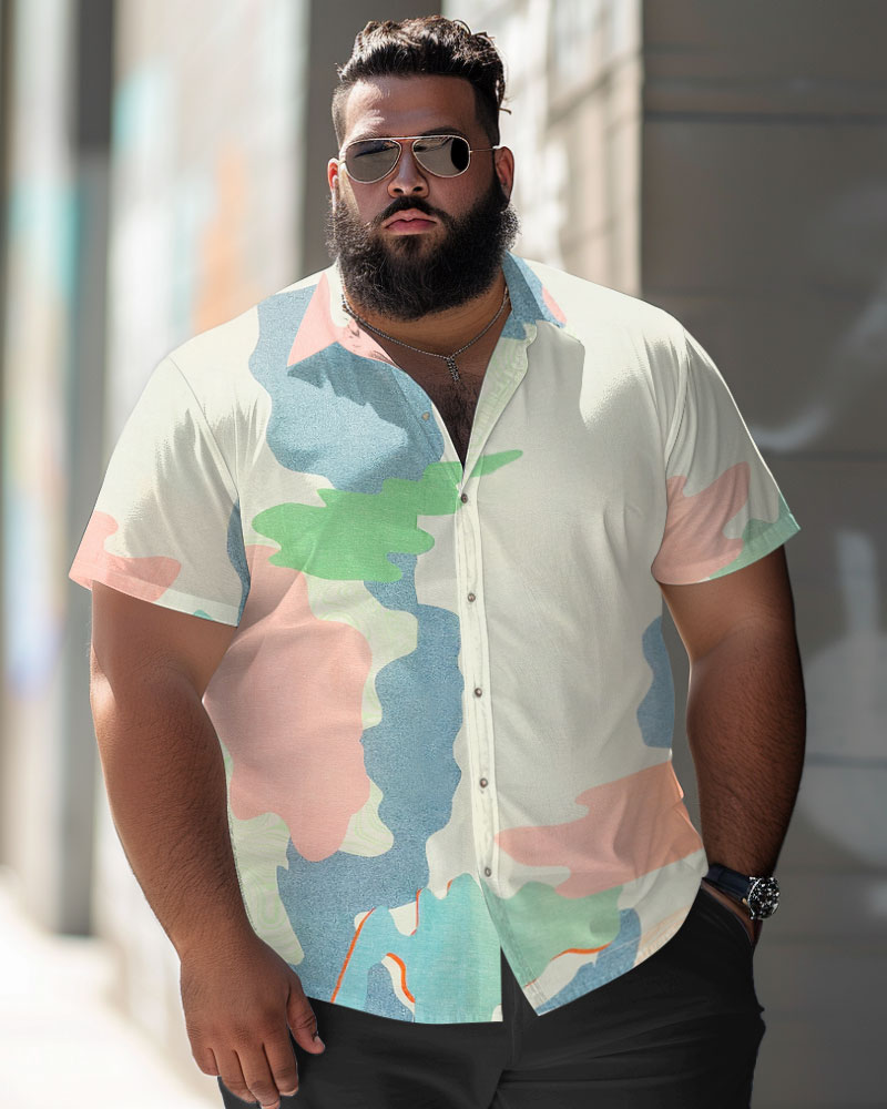 Big & Tall Colorblock Two-piece Set for big men