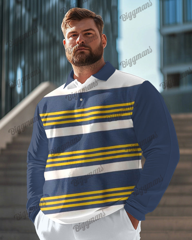 Big & Tall Colorblock Striped Two-piece Set for big men